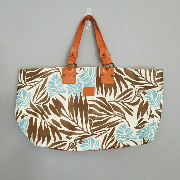 Diane Von Furstenberg Handbags - DVF palm leaf print beach bag weekender tote